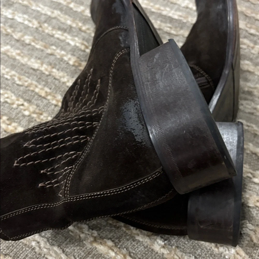 Kenneth Cole New York Men's Brown Suede‎ Western Distressed Ankle Boots Size 13